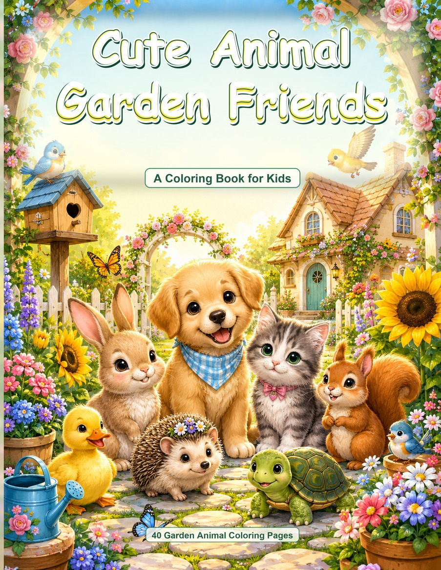 Cute Animal Garden Friends cover