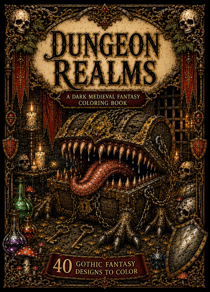 Dungeon Realms Coloring Book