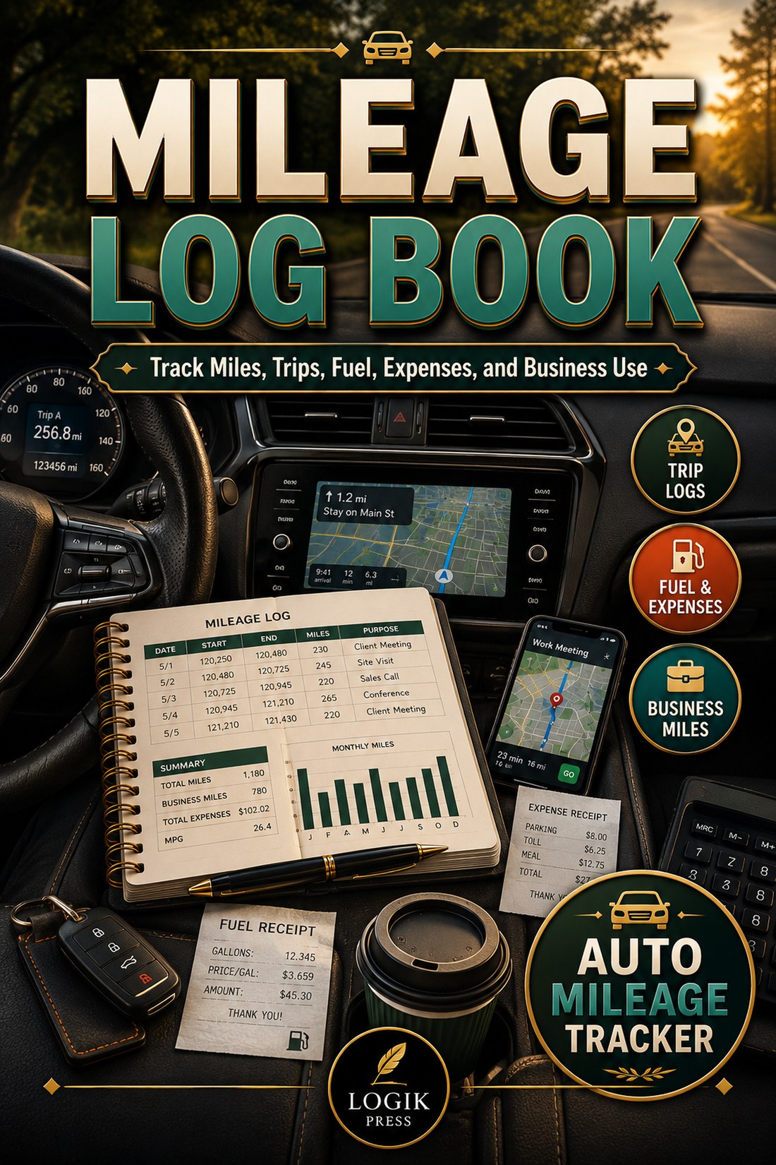 Mileage Log Book cover