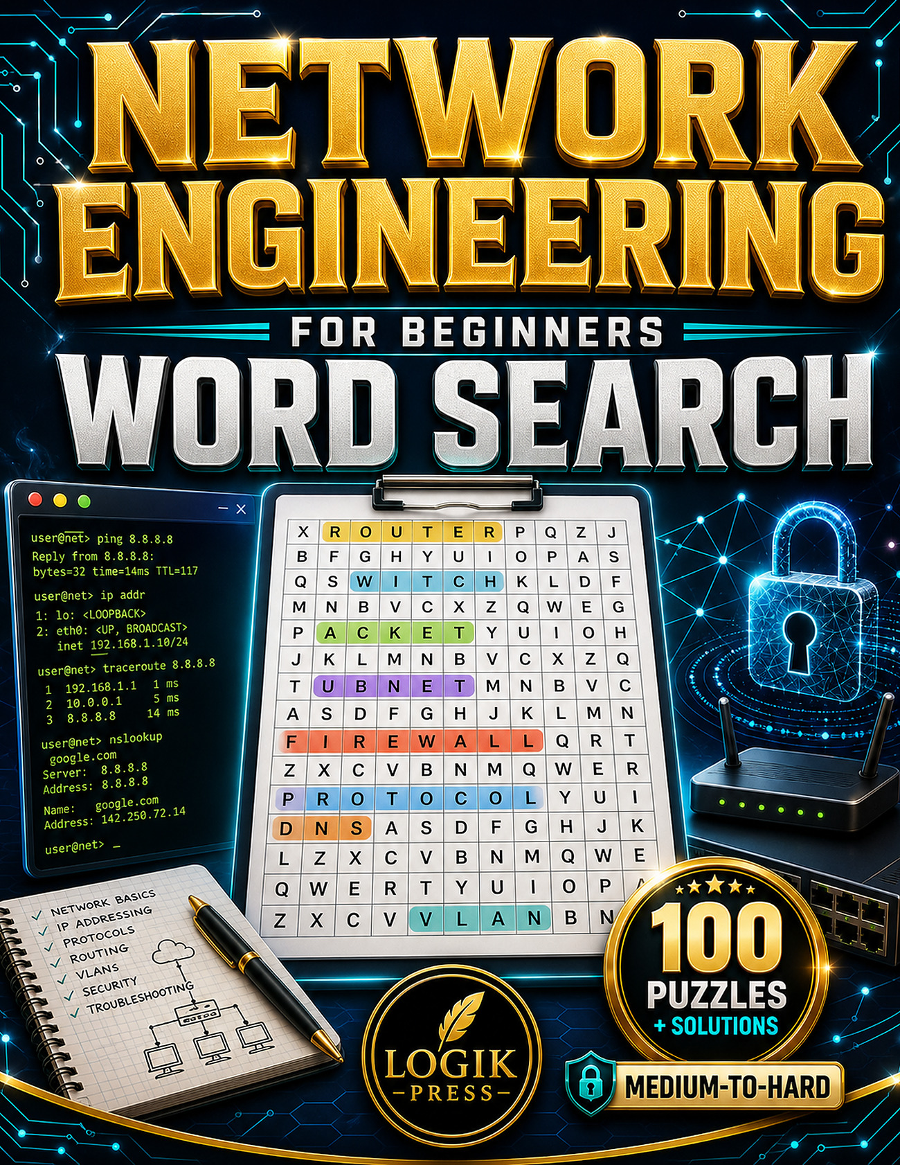 LogikPress.com Network Engineering For Beginners Word Search