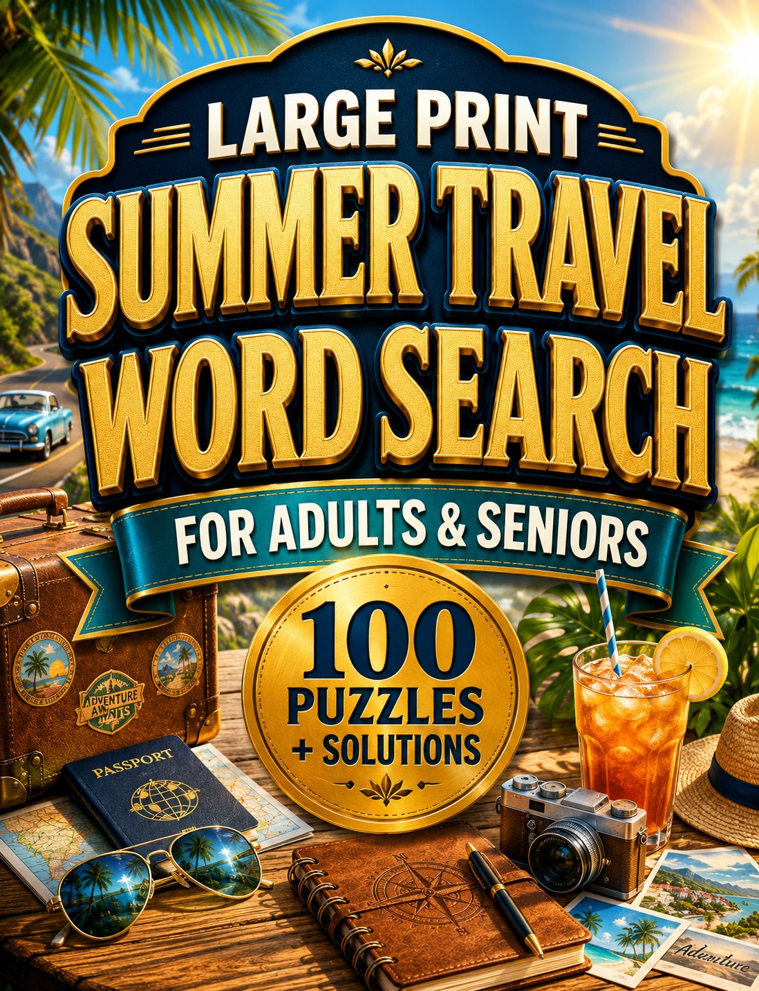 Summer Travel Word Search Large Print for Adults and Seniors cover