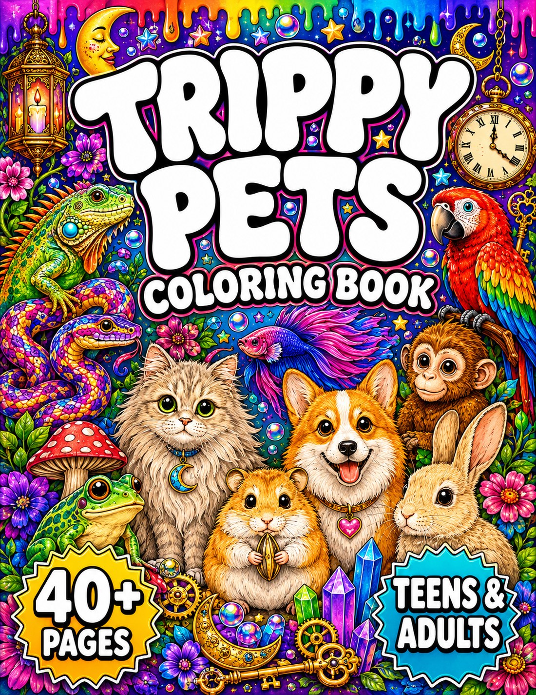 LogikPress.com Trippy Pets Coloring Book