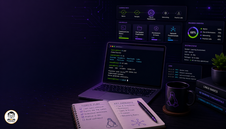 Linux Commands for Cybersecurity Beginners book 001 blog hero linux study desk approved
