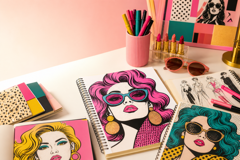 Pop Art Beauty And Fashion Coloring Book Ideas Pop-art beauty and fashion coloring pages with markers, makeup, and bold portrait artwork