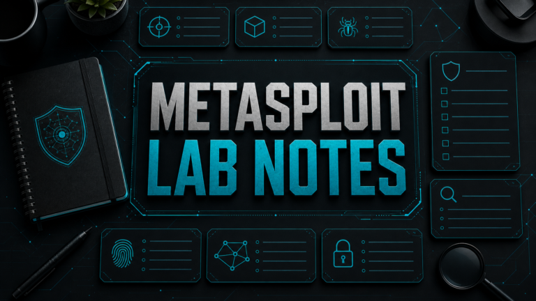 Metasploit Lab Notes Journal: A Cybersecurity Lab Notebook For Authorized Practice Metasploit Lab Notes cybersecurity notebook with dark cyan authorized lab note cards